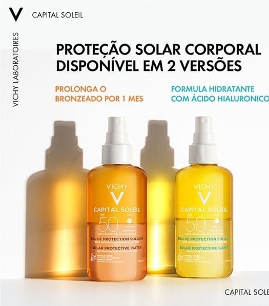 Água solar protetora Hidratante Corporal FPS 50 200ml