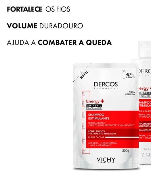 DERCOS Shampoo Estimulante Antiqueda Refil Energy+ 200g