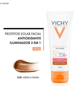 Protetor Solar Facial UV-Glow FPS60 Com Cor 40g